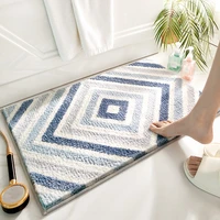 simple geometric bathroom non slip mat microfiber flocking bath mat thick plush bathroom rug absorbent non slip foot mat doormat