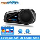Интерком Fodsports FX6 для мотоциклетного шлема, Bluetooth, 1000 м, 6 дюймов, Bluetooth 5,0