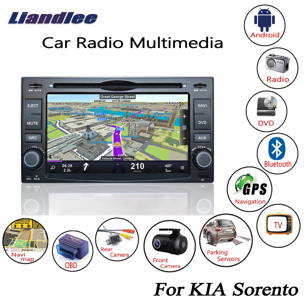 Автомобильный Android мультимедийный HD экран дисплей TV для KIA Sorento 2003 2004 2005 2006