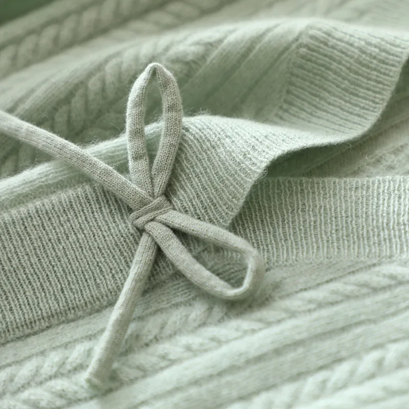 

Cashmere New 2021 Women's Sweater Womens Sweaters V-Neck Bow Free Shipping Items Clothes for Women Sweet Yellow Green