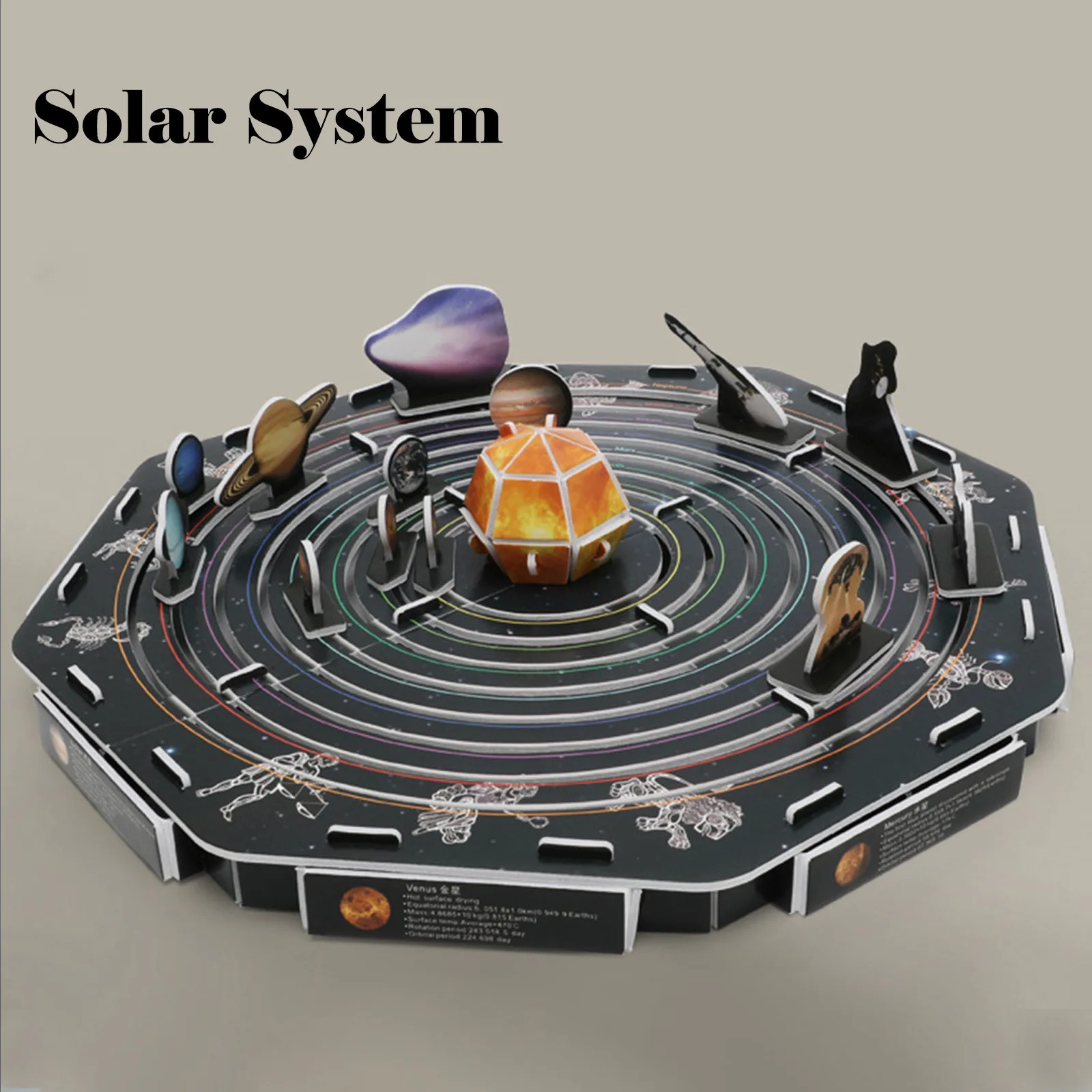 Модель Солнечной системы подарок 3D трехмерная головоломка Бумажная