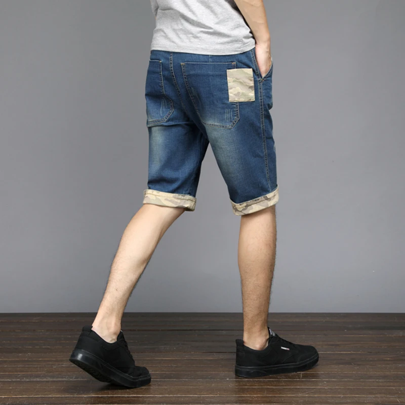 

2020 New In Summer Men's Denim Shorts High-quality Stretch-fit Denim Shorts Large 28-48 Men's Blue