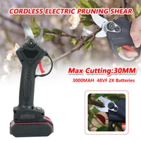 48vf electric pruning shear with 2pcs backup rechargeable lithium battery professional cordless tree branch pruner eu plug