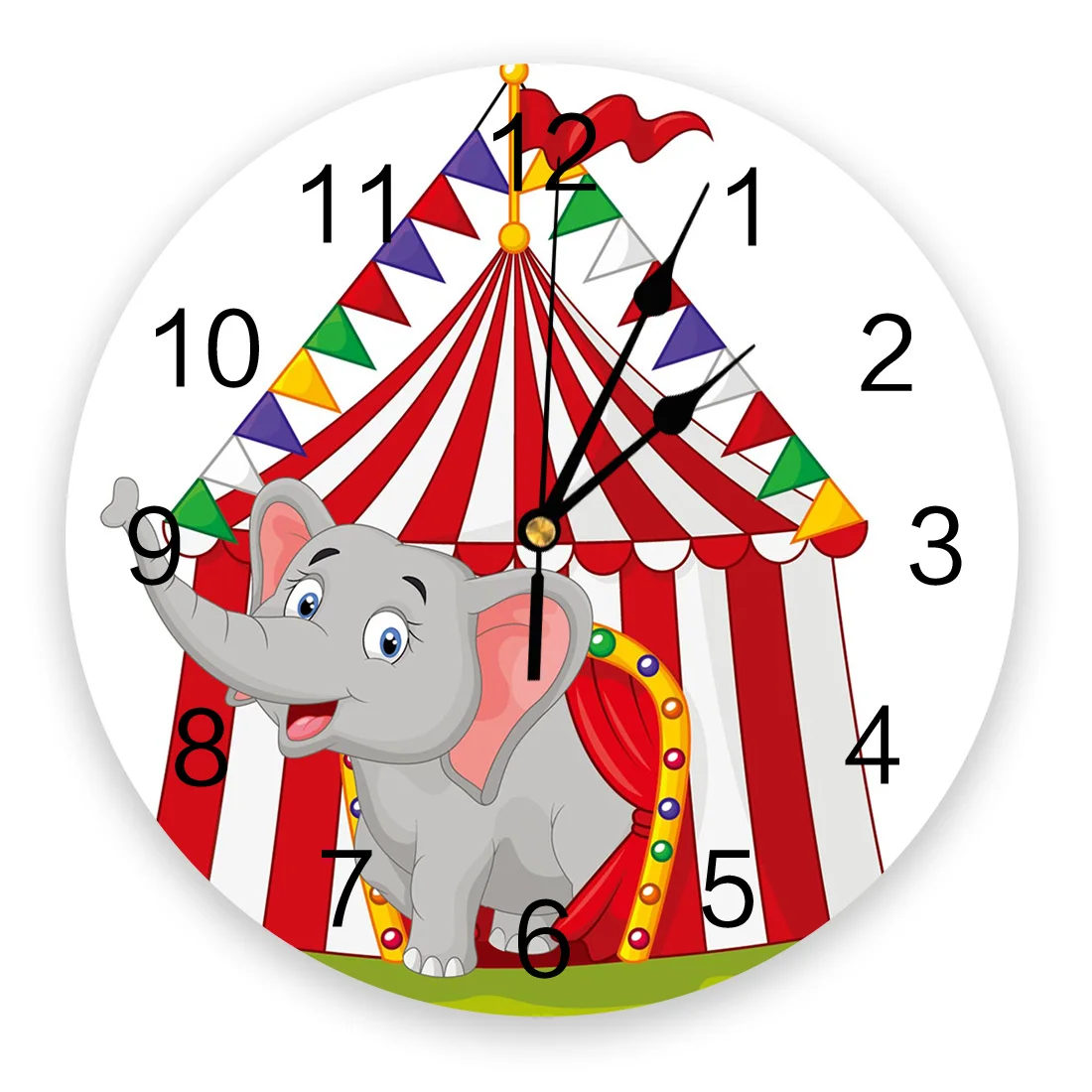 

Цирк со слоном, настенные часы для гостиной, украшение для дома, современный дизайн, цифровые настенные часы