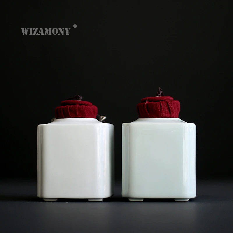 WIZAMONY китайский чай caddy красная крышка небольшой необработанный керамический