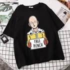 Мужская футболка с японским аниме Сайтама с одним дыром, Мужская футболка в стиле панк с коротким рукавом, Мужская футболка, ретро одежда, мужские футболки