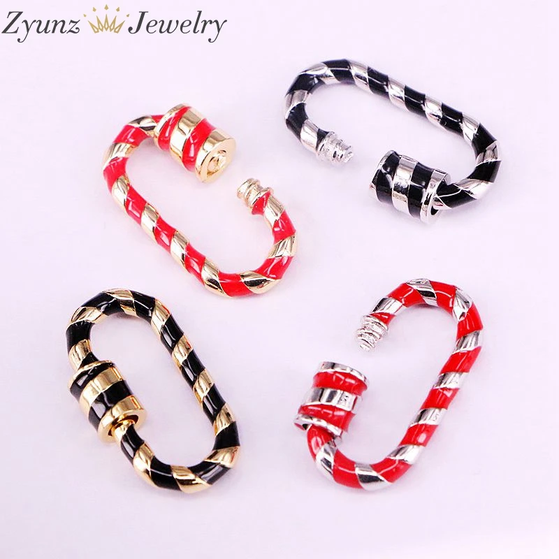 5 шт. металлическая эмалированная застежка овальной формы замок карабин с эмалью