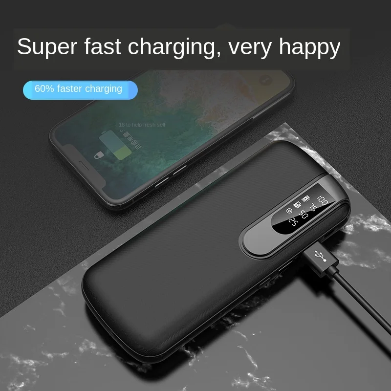 30000mAh Power Bank Large Capacity Powerbank LED Lighting Digital Display Charger Portable Travel External Battery | Мобильные