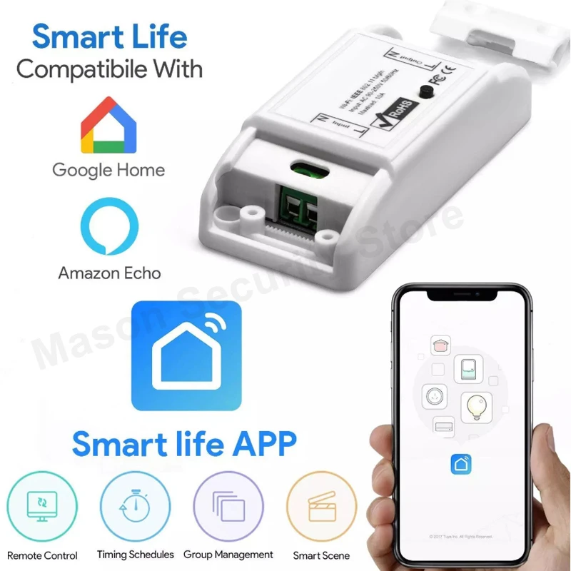 

Tuya Wifi Switch Wireless Remote Domotica Light Smart Home Automation Relay Module Controller Work with Alexa Google Assistant