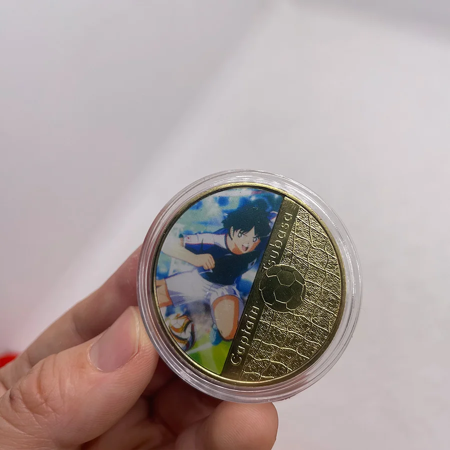 Классический мультяшный капитан Цубаса позолоченная монета японский вызов