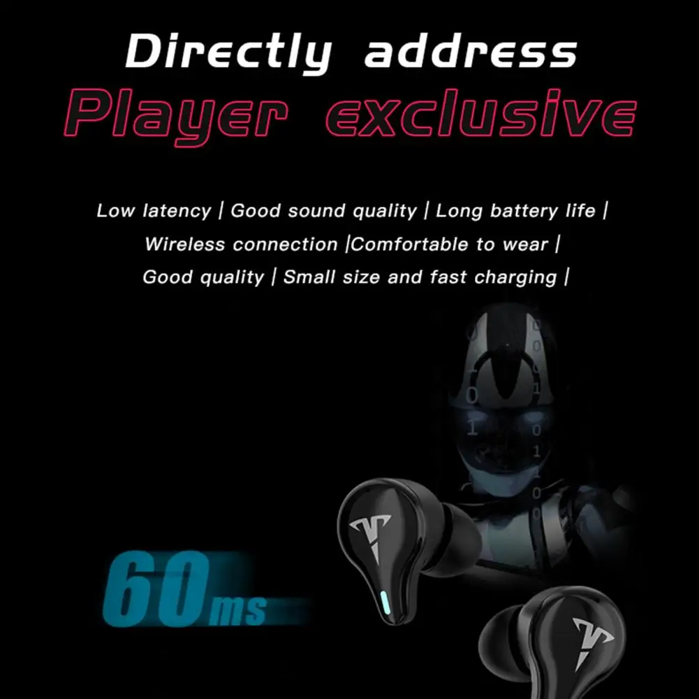TWS Bluetooth V5.1 8D стерео наушники с низкой задержкой беспроводные музыкальные