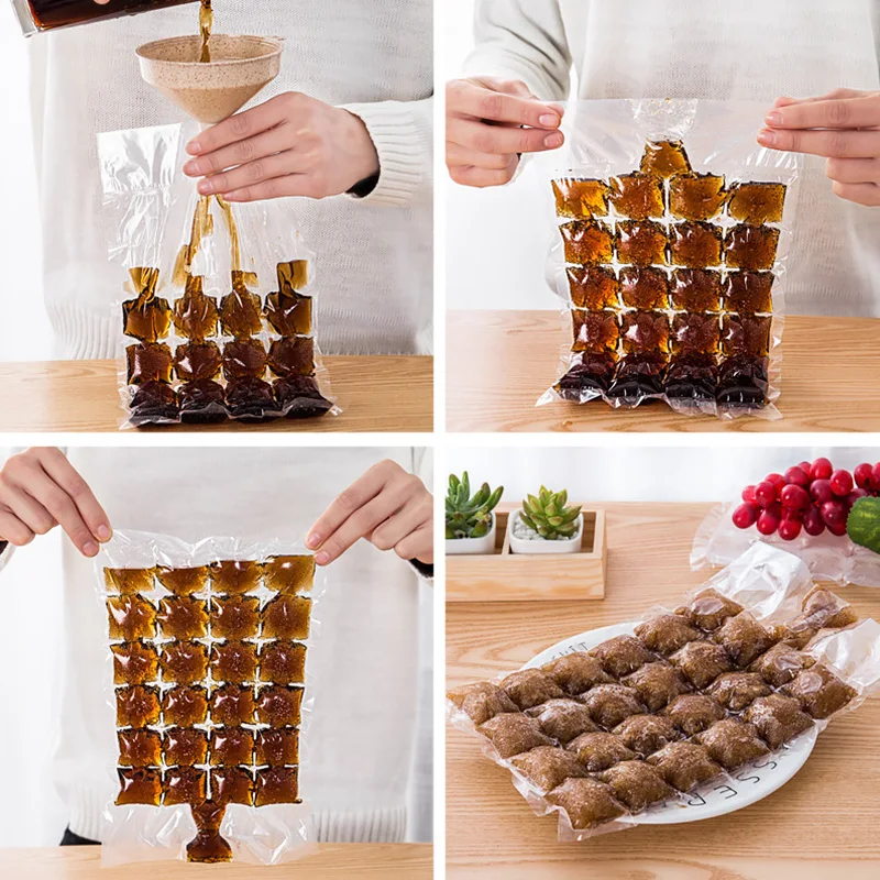10pcs/pack Disposable Ice-making Bags Self-sealing Ice Cube Tray Mold Home Kitchen Gadgets Summer DIY Drinking Tool | Дом и сад