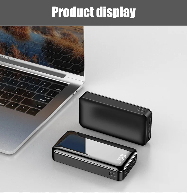 18650 Внешний аккумулятор 20000 мАч Внешний аккумулятор 2 USB светодиодный внешний аккумулятор type-c портативное зарядное устройство для мобильного телефона huawei Xiaomi
