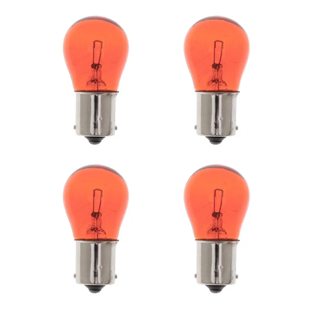 

4pcs Amber 1156 BA15S Bulb Bayonet Base Lamp 21W Turn Signal Light