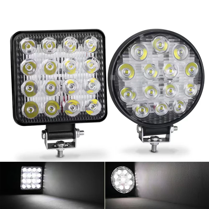 

4X Led Light Bar Worklight 48W 16 LED Offroad Work Light 12V Fog Lamp For 4x4 LED SUV ATV Bar Tractor Headlight Bulbs Spotlight