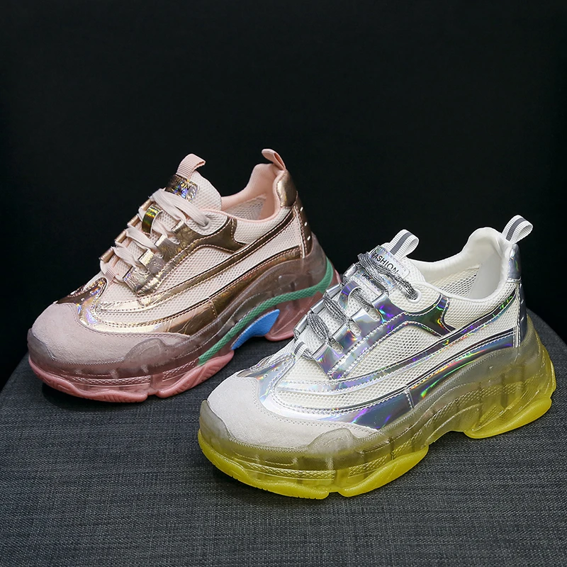 

Chunky Sneakers Women Summer Vulcanize Female Fashion Sneakers Lace Basket Femme Dad Platform Breathable Mesh Sneakers for Women
