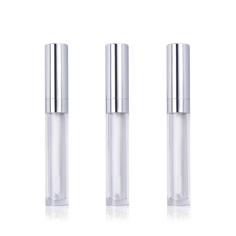 

3pcs 6ml Gloss Lip Balm Tubes Container Gloss Lip Wand Bottles Empty (Silver)