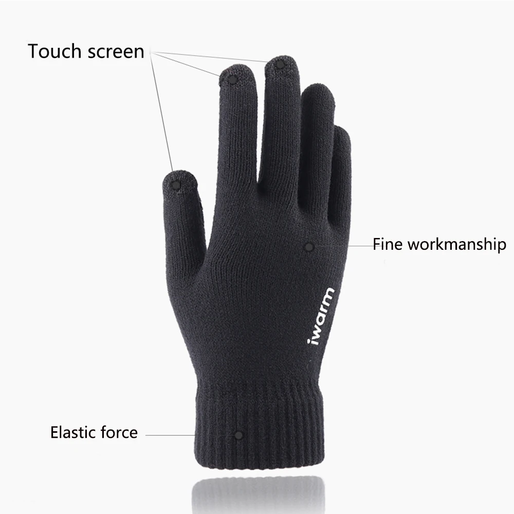 

New Touch Screen Knitted Gloves Winter Autumn Men Women Thicken Wool Mitten Outdoors Anti-slip Warmer Couple Gloves High Quality