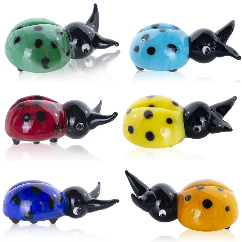 H & D 6 шт. ручная работа красочные фигурки Божья коровка миниатюры художественные