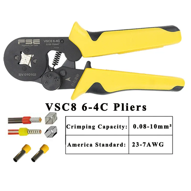 Обжимные инструменты плоскогубцы VSC8 6 4C 0 08 16 мм2 26 5AWG для трубчатого типа иглового