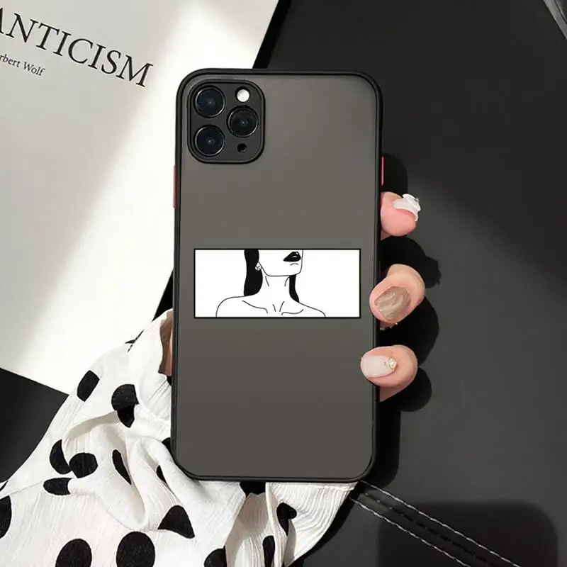 

Cool smoking heartbreaker girl Phone Case matte transparent For iphone 7 8 11 12 plus mini x xs xr pro max cover