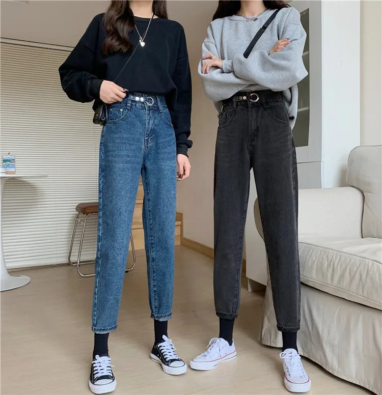 Осенне-зимние удобные свободные джинсовые брюки | Женская одежда