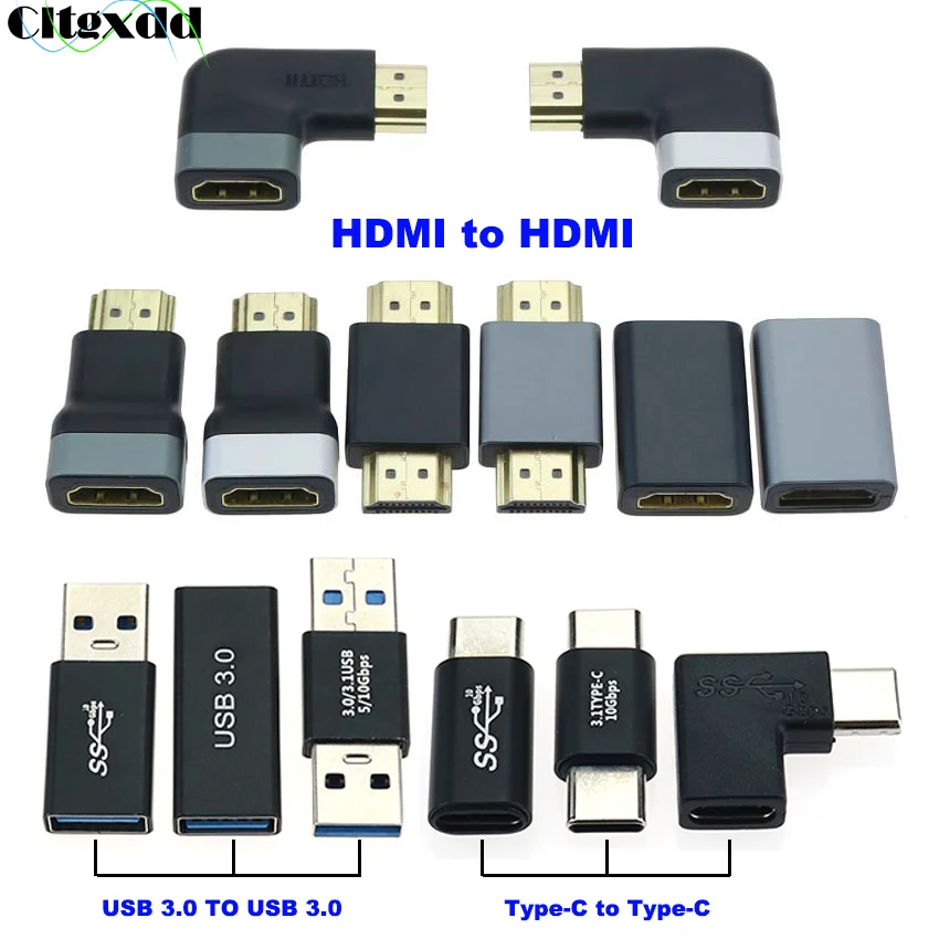 

Cltgxdd 1PCS USB 3.0 HDMI Type C Adapter Connector Male to Female F-F M-F Converter Coupler Changer Connector for PC Laptop