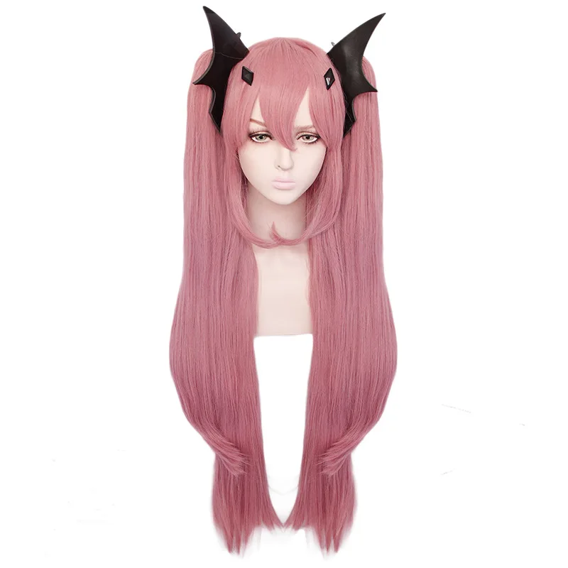 Женский длинный парик для косплея аниме Krul Tepes розовые парики из волос и шапочка 26