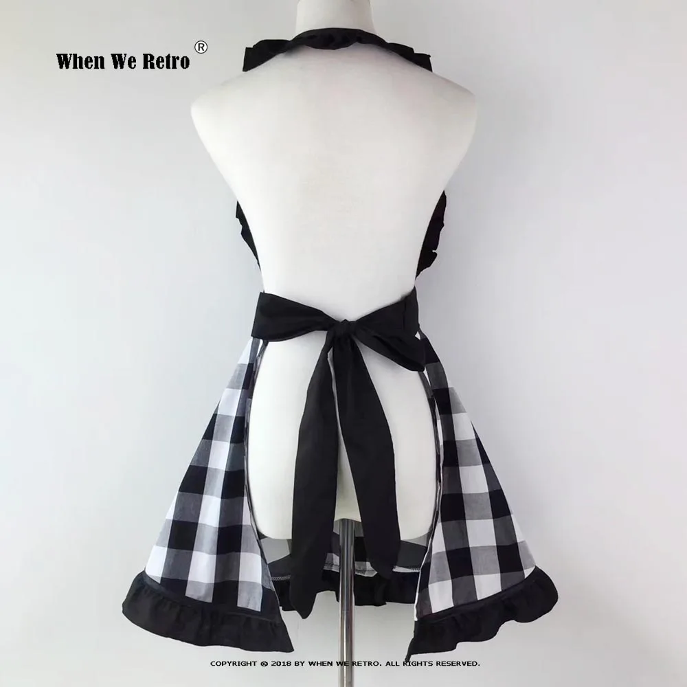 Винтажный хлопковый фартук в стиле ретро SP1562 кухонные фартуки на шнуровке с