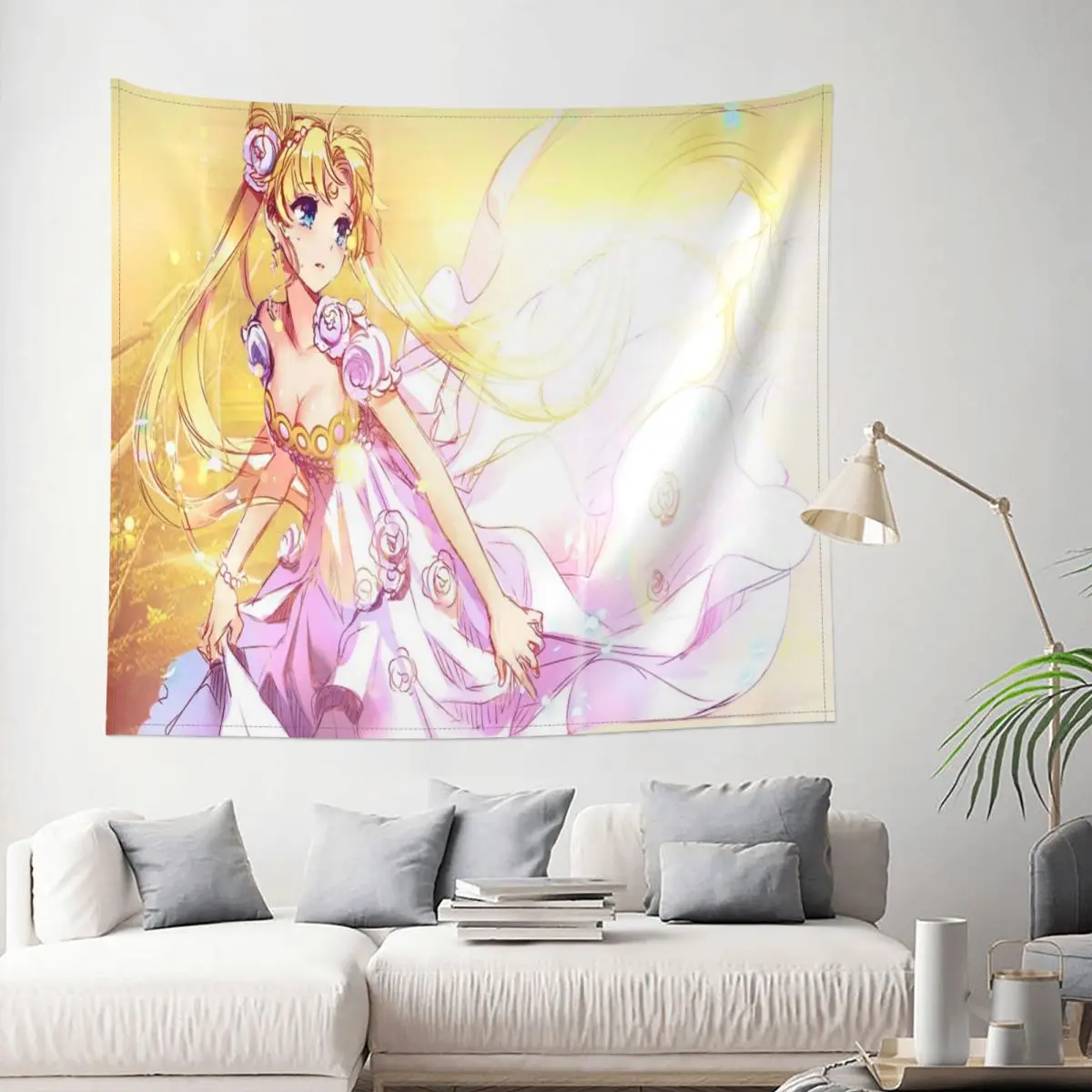 

Sailor Moon Tapestry Anime Kawaii Girl Decoration Wall Room Home Decor Hanging Living room Kawaii Cartom Style