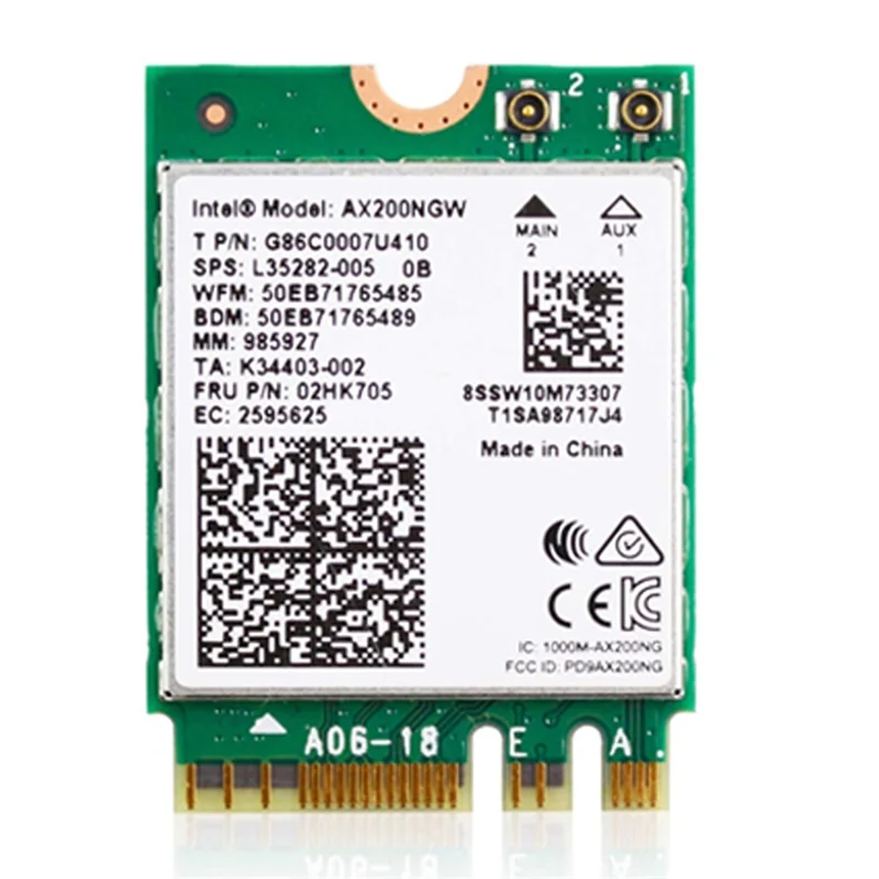 Wi-Fi 6 Intel AX200 чипсет 2974 Мбит/с NGW 802.11AX Беспроводная сетевая антенна 2 шт.