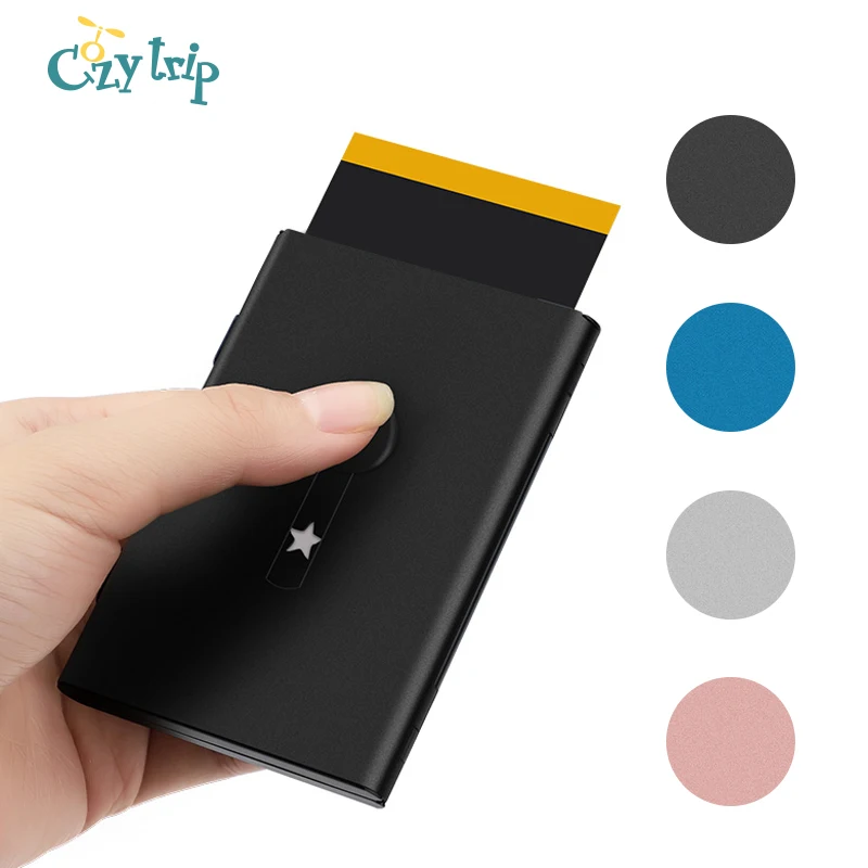 Профессиональный автоматический выдвижной держатель для визиток металлический