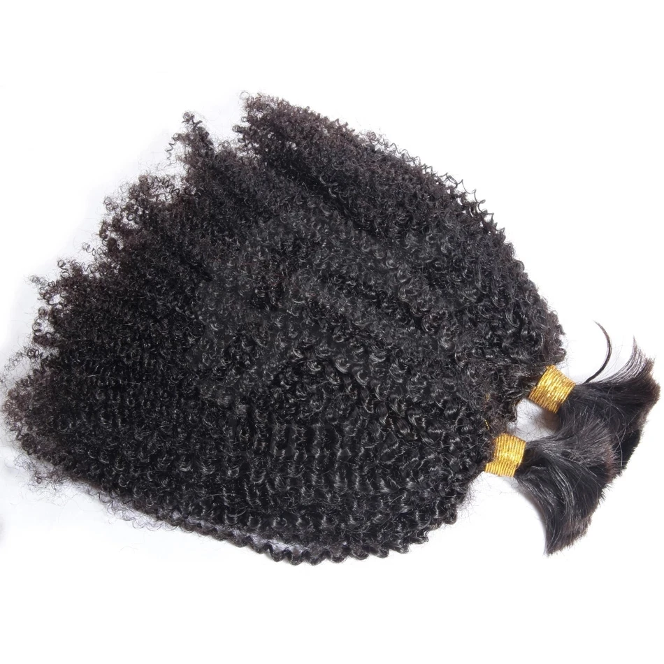Афро кудрявые вьющиеся человеческие волосы объемные пучки волос для плетения