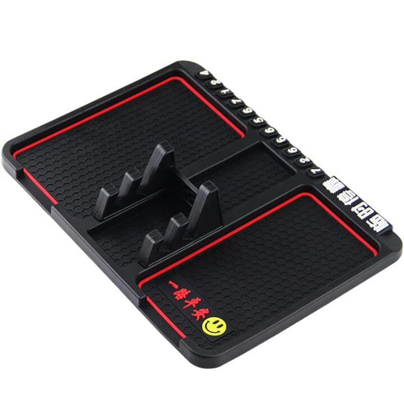 

Temporary parking sign for car interiors Multifunctional instrument panel storage mat for car Phone holder Car number plate