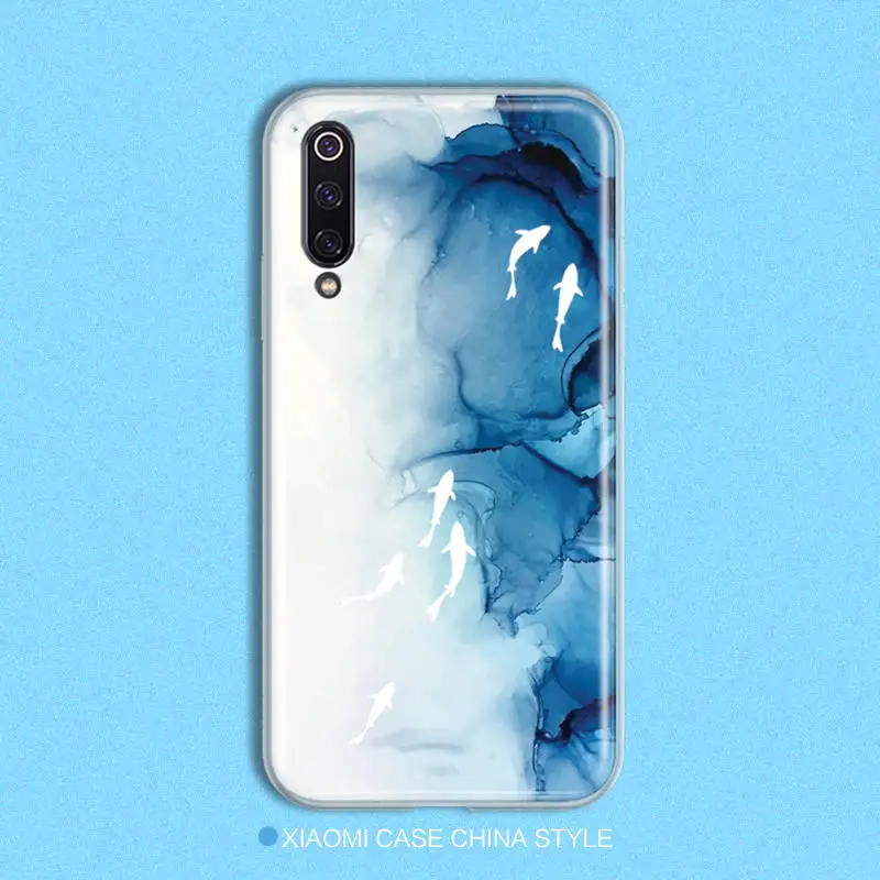 Летние градиент чернила рыбы из жидкого силикона чехол для xiaomi MI9 MI9SE MI8 MI8SE MI8Lite, MIX3 MIX2S MIX2 MI6 6X A2