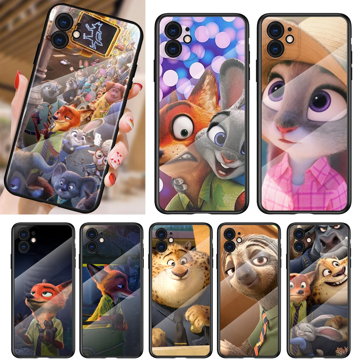 

Tempered Glass Cover Disney Zootropolis For Apple iPhone 12 11 8 7 6 6S XS XR SE X 2020 Pro Max Mini Plus Phone Case