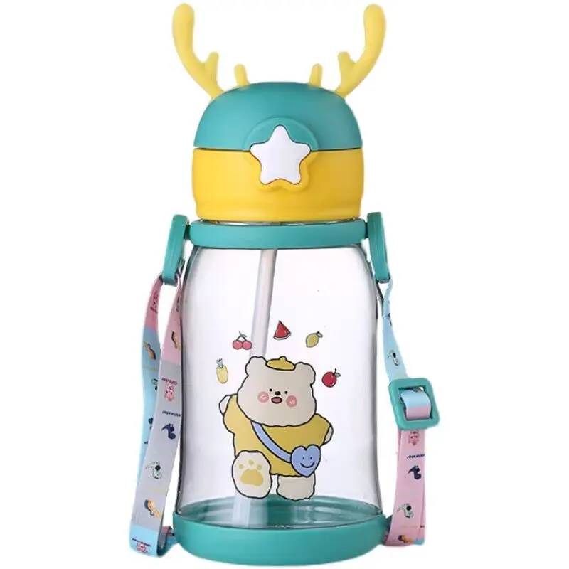 Креативная Милая бутылка для воды с рогами детей большая емкость уличная