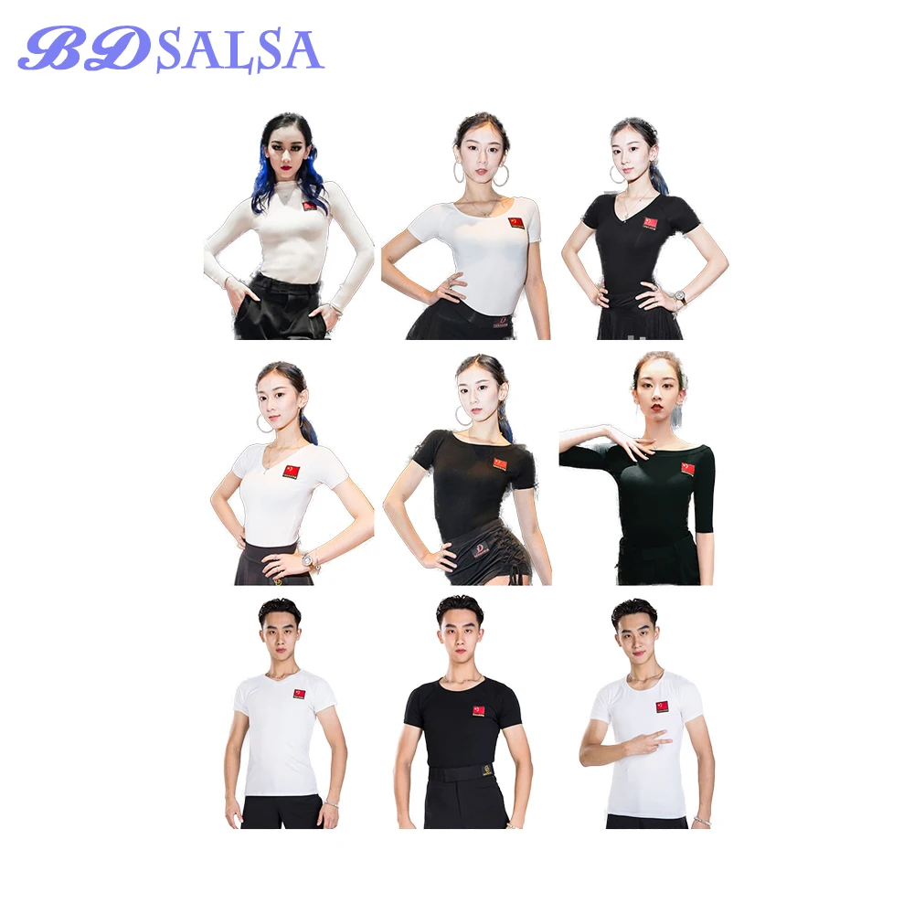 Top Latin Dance Coat New Dance Practice Clothes Male Female Friendship Modern Dance Coat ID125 Short Long Sleeve TOPS Sweat GIFT