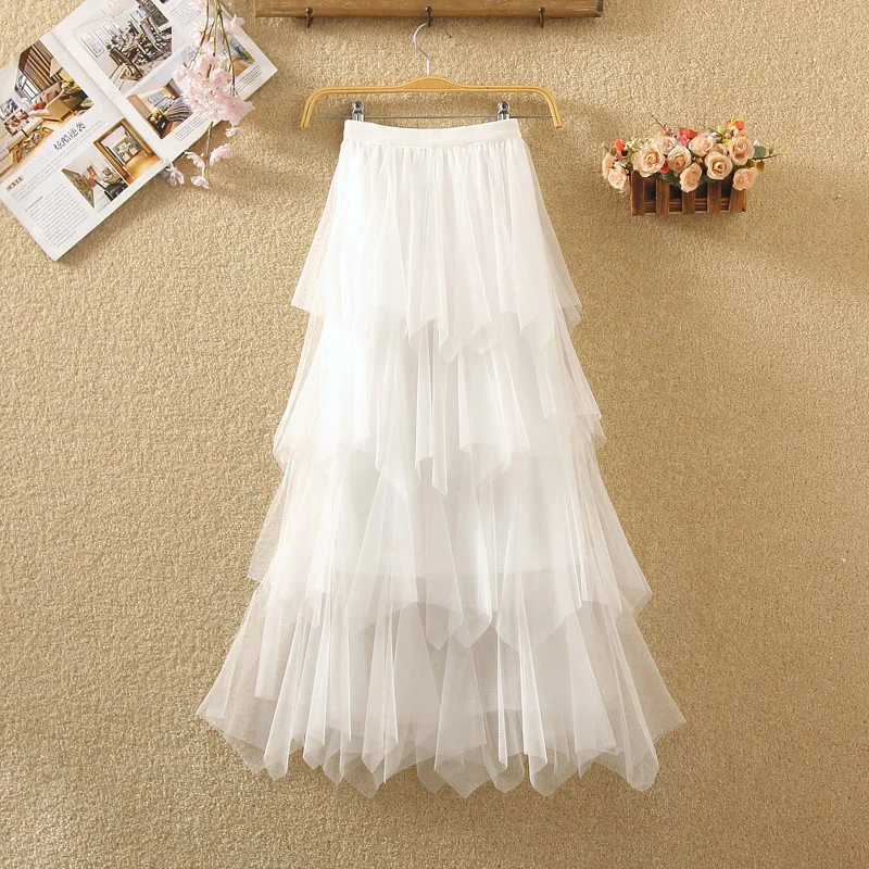 

net yarn bust skirt of tall waist show thin layers of bitter fleabane bitter fleabane skirt long skirt veil cake