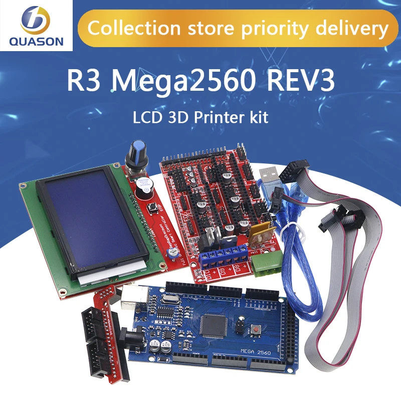 Mega 2560 R3 Mega2560 REV3 + контроллер RAMPS 1 4 RAMPS1.4 LCD 12864 для комплекта 3D принтера Reprap