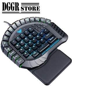 aula rgb backlit mobile game gaming keypad one handed merchanical keyboard with detachable wrist rest for 30 progammable keys free global shipping