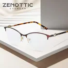 Очки ZENOTTIC титановый рецепт корректирующие с диоптриями для женщин, оптическая оправа для глаз, многофокальные очки для близорукости