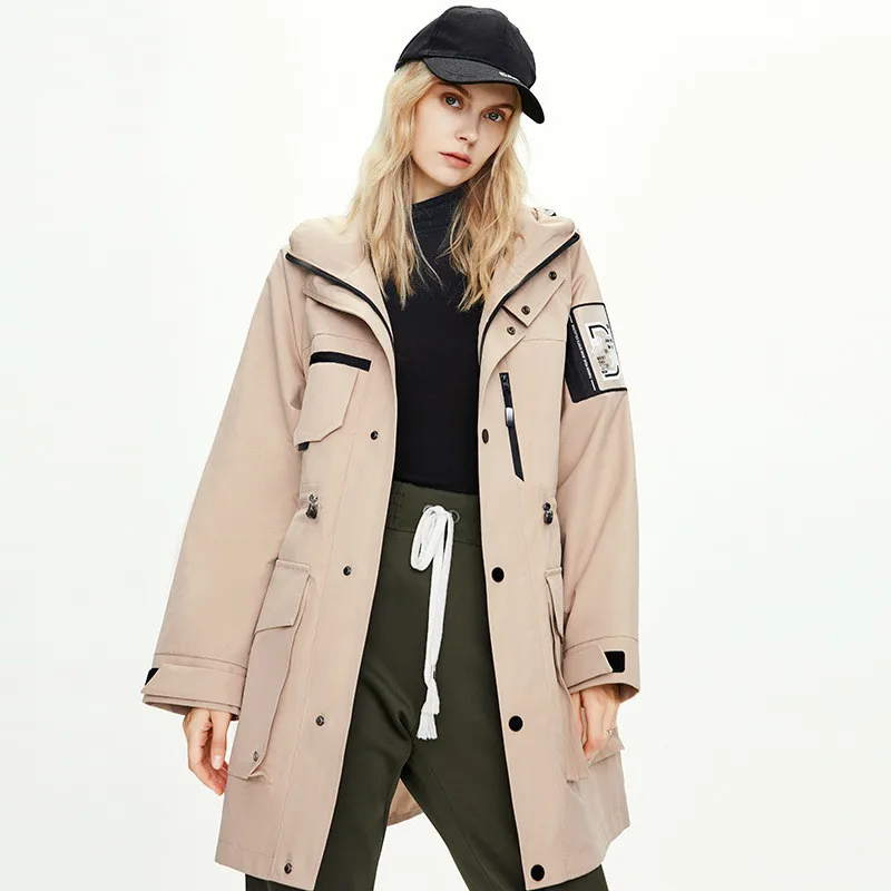 

2020 осень и зима Новый американский стиль Повседневная ветровка Женская длинная Европейская короткая куртка для женщин