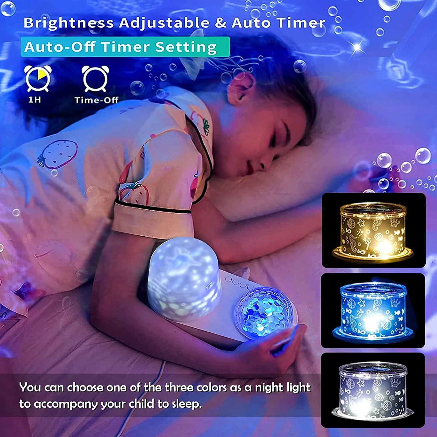 Ocean Light Projector for Bedroom Led Star Galaxy Sky Wave Color Rotating Underwater Wall Projection 3D Lamp Stereo Kids Gifts images - 6