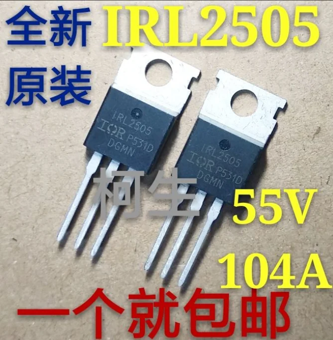 MeiMxy 10 шт. IRL2505PBF 55 в 104A TO-220 IRL2505 TO220 новый МОП полевой транзистор MeiMxy 10 шт. IRL2505PBF 55 в 104A TO-220 IRL2505 TO220 новый МОП полевой транзистор