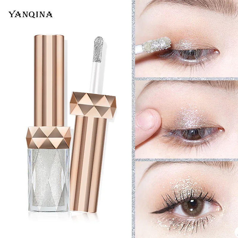 

6 Colors Liquid Eyeshadow Metallic Diamond Shiny Eye Liner Pen Eyeshadow Palette Long Lasting Shimmer Pigmented Lady Cosmetics