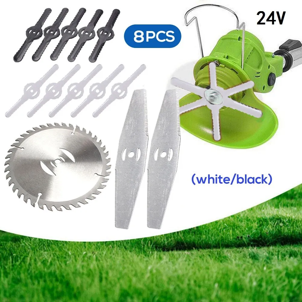 

8Pcs Set Grass Trimmer Blade Heads Replacements Lawn Mower Brush Cutter 6inch Blades Saw Blade Discs Tool Parts