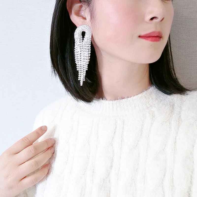 Модные роскошные длинные висячие серьги кисточки для женщин большие подвески с