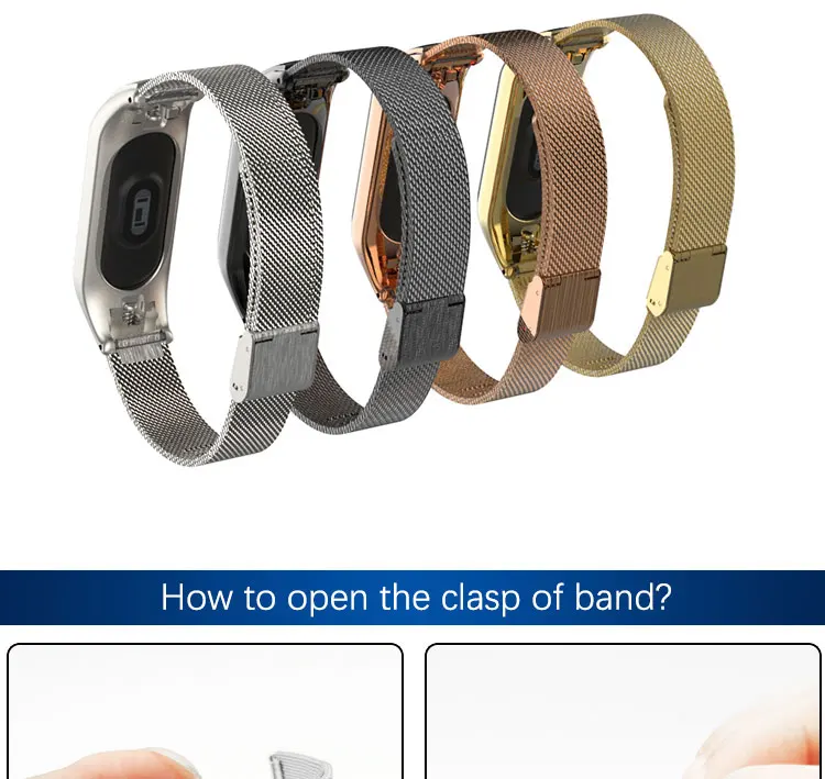 Для mi Band 4 металлический браслет из нержавеющей стали для Xiaomi mi Band 2 3 браслет браслеты для наручных часов Pulseira mi band 4 3 браслет для наручных часов