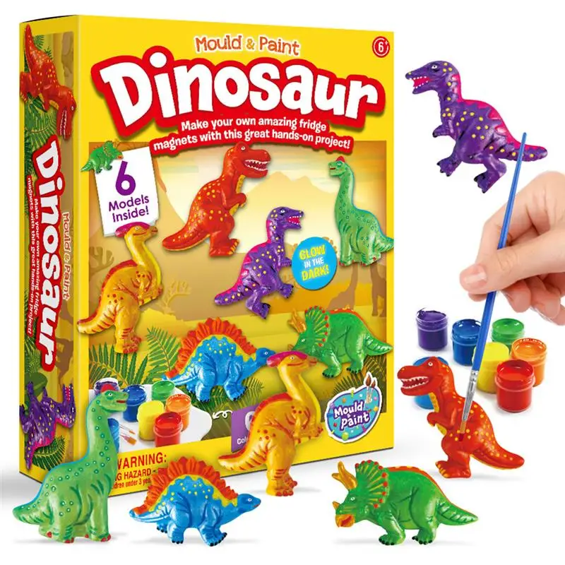 

DIY Dinosaur Painting Set Fun Dinosaur Graffiti Plaster Painted Toy Children Education Educational Drawing Toy Birthday Gift
